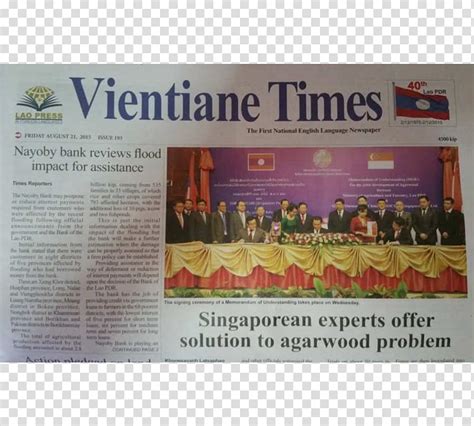 Vientiane Times Newspaper Agarwood Foreign Newspapers Transparent