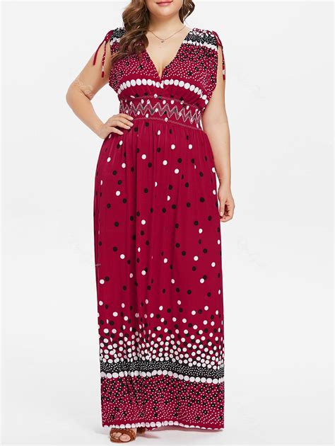 Off Plus Size Polka Dot Maxi Dress Rosegal