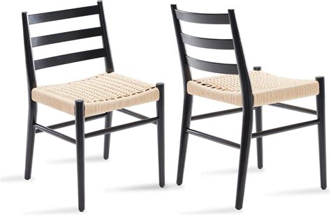 Amazon Creative Co Op Mango Wood Chair With Brown Black Woven