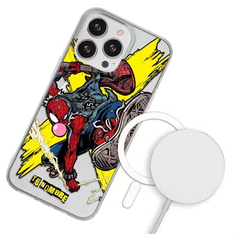 Funda Para IPhone Magsafe Spiderman Spiderpunk Con Nombre Cuotas Sin