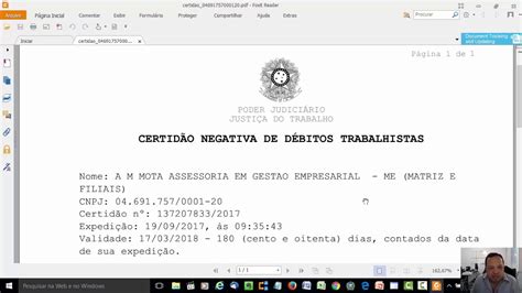 CNDT CERTIDÃO NEGATIVA DE DÉBITOS TRABALHISTAS ALESSANDRO MOTA