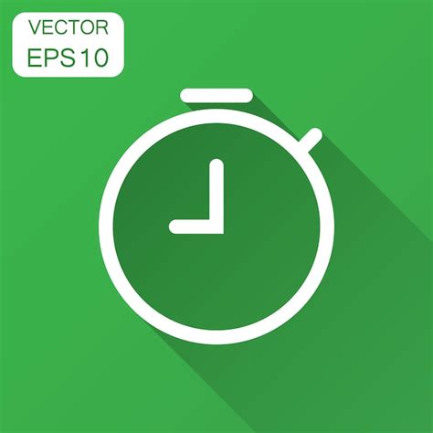 Icono de temporizador de reloj en estilo plano Ilustración de alarma de