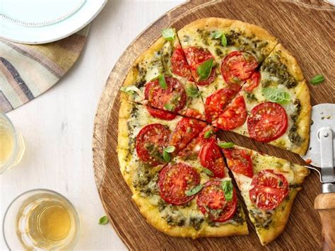 Pesto Sauce Pizza With Tomatoes And Mozzarella Barilla Recipe Basil