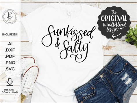 Sunkissed And Salty Svg Summer Svg Beach Svg Cricut File Etsy