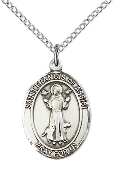 Sterling Silver St Francis Of Assisi Pendant With Chain 3 4 X 1 2 Ewtn Religious Catalogue