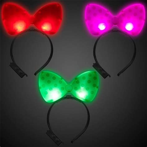 LED Polka Dot Bow Headbands Per 12 Pack GlowUniverse