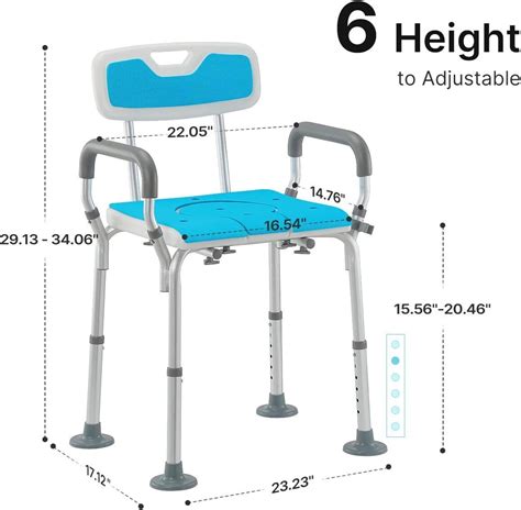 Heao In Shower Chair With Arms And Back Heavy Duty Medical Bathtub