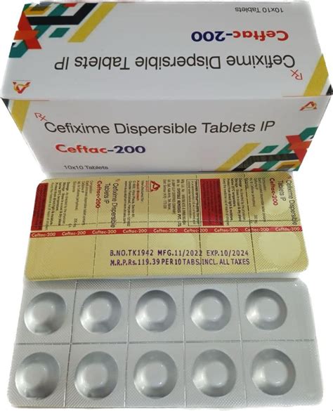 Ceftac Cefixime Mg Dispersible Tablets At Rs Box In