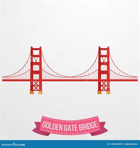 Icono De Puente Golden Gate En El Fondo Blanco Stock De Ilustraci N