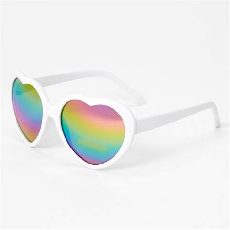 Claires Club Rainbow Heart Sunglasses Claires Us