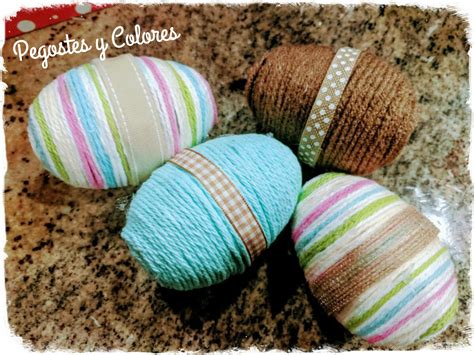 Pegostes Y Colores Huevos De Pascua Con Estambre