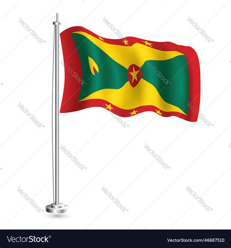 Grenadian flag isolated realistic wave flag Vector Image