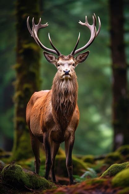 Premium Ai Image Close Up Of Red Deer Stag