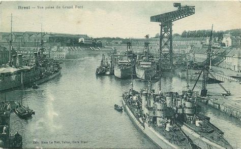 Brest Brest Vue Prise Du Grand Pont Bateau Guerre Belle Carte Carte