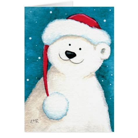 Cute Festive Polar Bear Christmas Card Zazzle