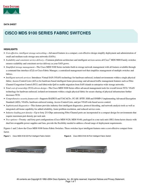 CISCO MDS 9120 SWITCH DATASHEET ManualsLib