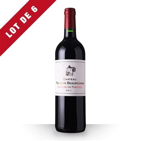 Lot de 6 Château Pavillon de Beauregard Lalande de Pomerol Rouge 2011