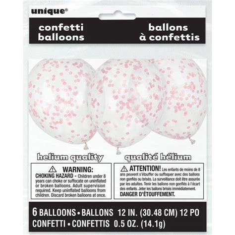 12 Inch Confetti Balloons Pink ( 6 Balloons) | $3.49