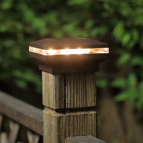 Dynaming 6 Pack Solar Post Lights Outdoor Decorative Post Cap Light Solar Powered Black Shell