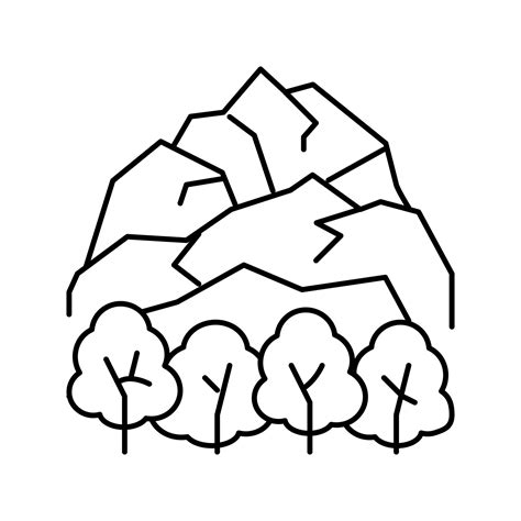 tundra landscape line icon vector illustration 18997922 Vector Art at ...