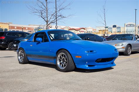 Blue Mazda Miata With Hardtop