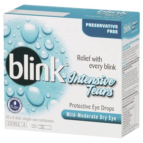 Blink Intensive Tears Protective Eye Drops Mild Moderate 20 X 04ml