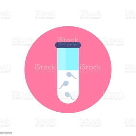 Sperm Test Icon With Tube Flat Vector Stock Illustration Download