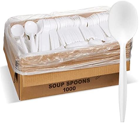 Amazon Plastic Disposable Soup Spoons Bulk White Medium