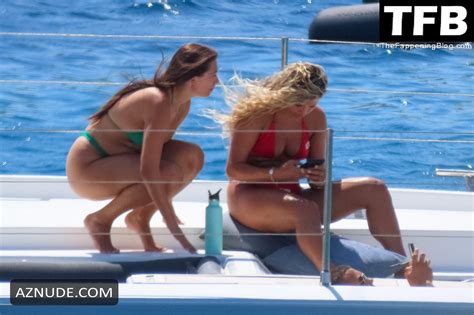 Antigoni Buxton Sexy Seen Flaunting Her Hot Bikini Body On A Boat With Tonia In Mykonos AZNude