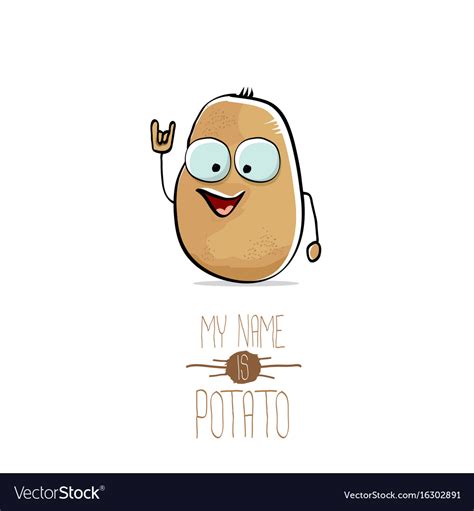 Funny Cartoon Cute Brown Potato Royalty Free Vector Image