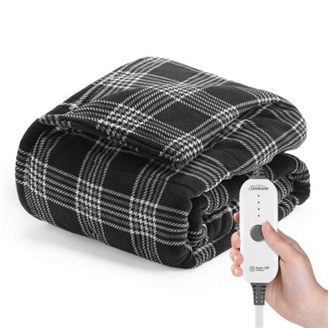 Sunbeam Heated Throw Blanket - Barton Plaid Gray, 1 ct - Kroger