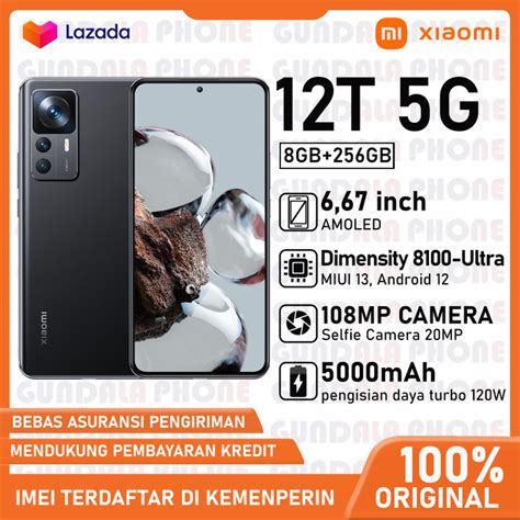 Xiaomi 12T 5G 8 256GB Prosesor Dimensity 8100 Ultra Triple Camera