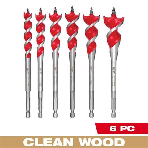 Milwaukee Auger Speed Feed Wood Bit Set 6 Piece 48 13 0600 The Home