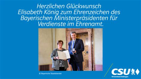 Ehrenzeichen für Elisabeth König CSU