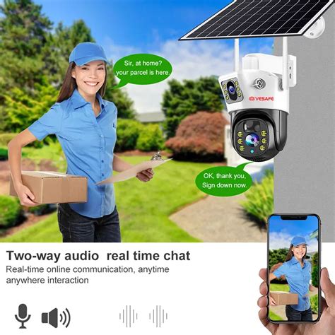 Vesafe V380 Outdoor 4g Solar Security Camera Ip66 Weatherproof 4mp Dual