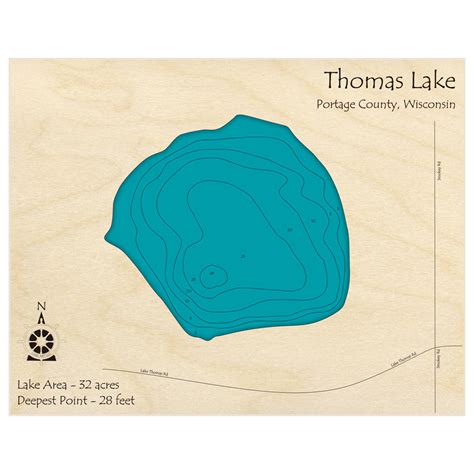 Thomas Lake 3d Custom Wood Map Lake Art Llc