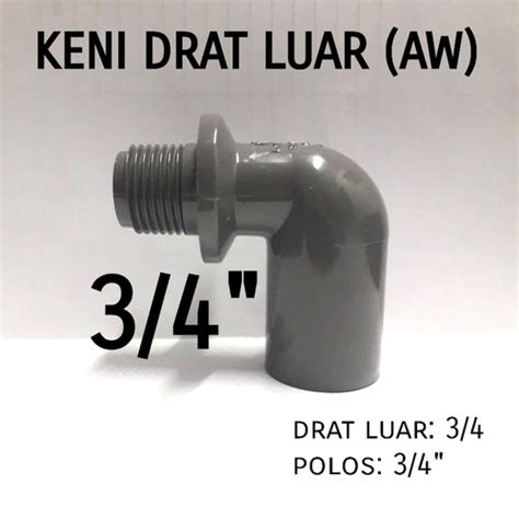 Jual Keni Drat Luar 3 4 Inch AW Valve Elbow Knee Kenie L Knie 3 4 Inch