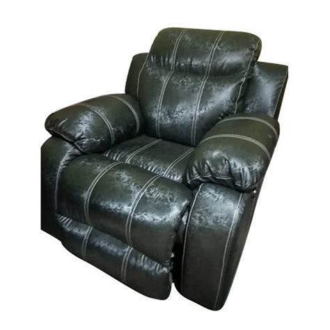 Wooden Black Leather Recliner Sofa, For Home, Seating Capacity: 1 ...