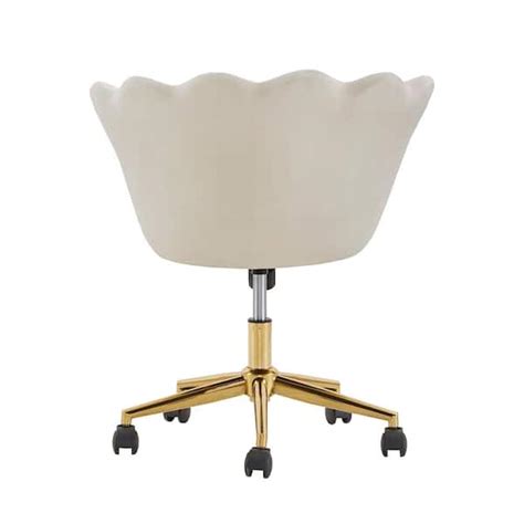 HomeSullivan Beige Velvet Seashell Office Chair 40E285C2 LBV The Home