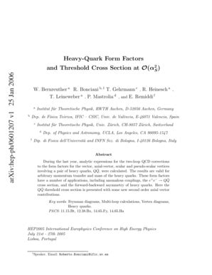 Fillable Online Cdsweb Cern Heavy Quark Form Factors And Threshold