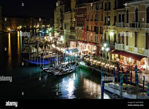 Grand Canal at night, Venice Stock Photo - Alamy