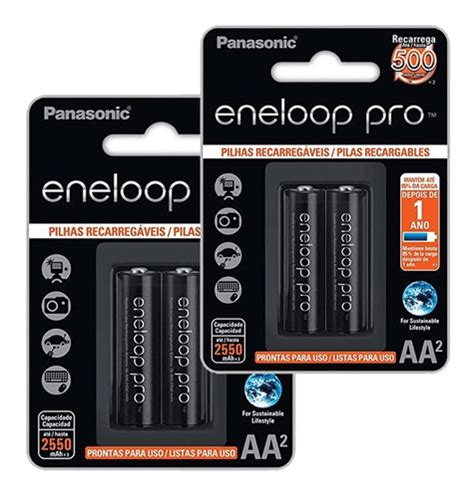 Kit 4x Pilha Recarregável Aa Panasonic Eneloop Pro 2550mah