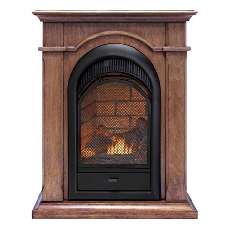 Duluth Forge Dual Fuel Ventless Fireplace With Mantel 15 000 Btu T Stat Toasted Almond