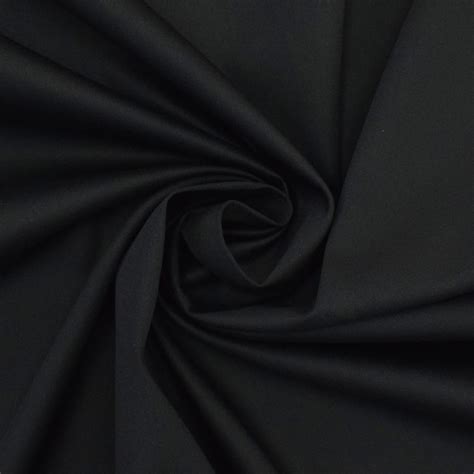 Tissu Satin De Coton Stretch Uni Noir Tissus Hemmers