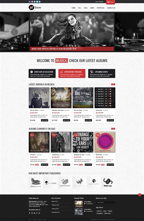 Freebie: Musica - Ecommerce Website Template (PSD) - PremiumCoding