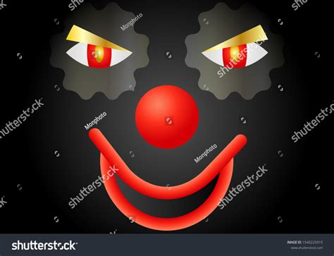 Scary Clown Face Halloween Stock Vector (Royalty Free) 1540229315 ...