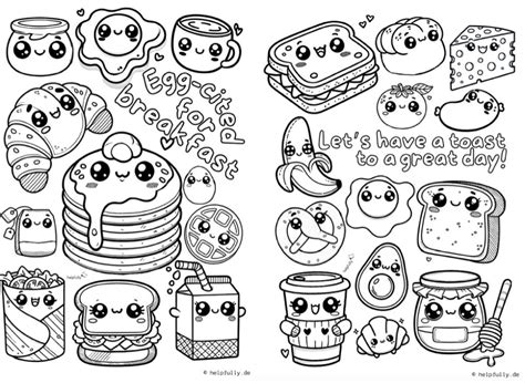 Food Kawaii Ausmalbilder Zum Ausdrucken