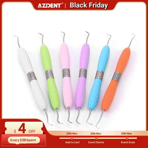 6pcs Set Azdent Dental Restoration Instrument Enamel Chisel Set Spoon