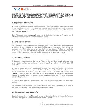 Completable En L Nea P Modelo Pliego De Condiciones Y Fax