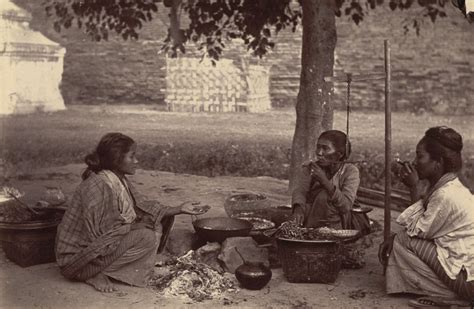 Roadside Vendor Late 19th Century Vintage Myanmar Burma Myanmar